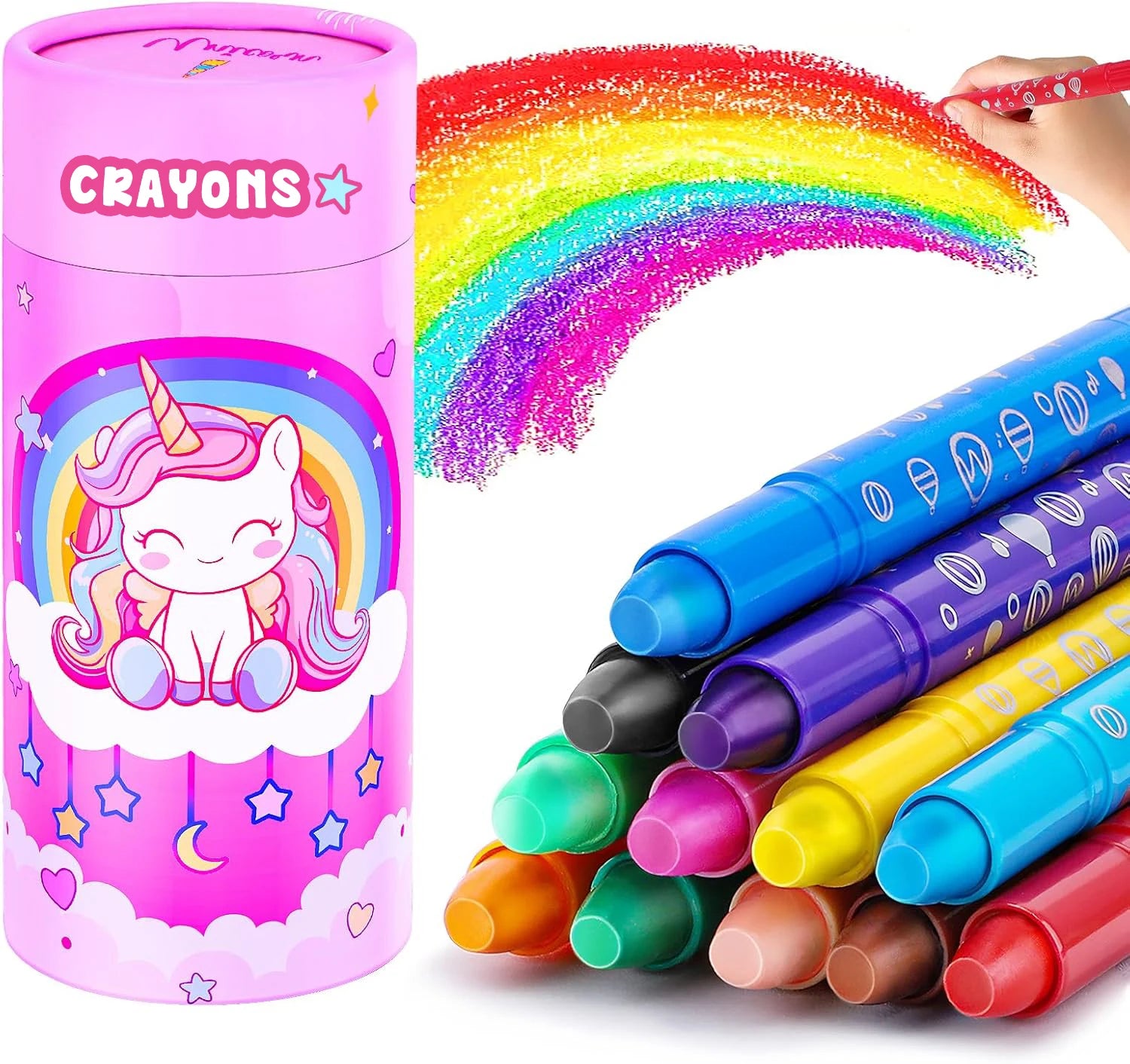 12/24 Colors Wax Crayon For Kids Washable & Erasable Twist Crayons For Toddlers Drawing Coloring Crayon Set Back To School Gifts