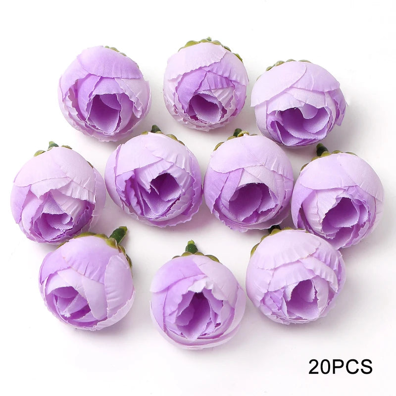 Purple Artificial Flowers Heads Silk Fake Flowers For Home Decor Party Wedding Decoration DIY Valentine's Day Gifts Accessories