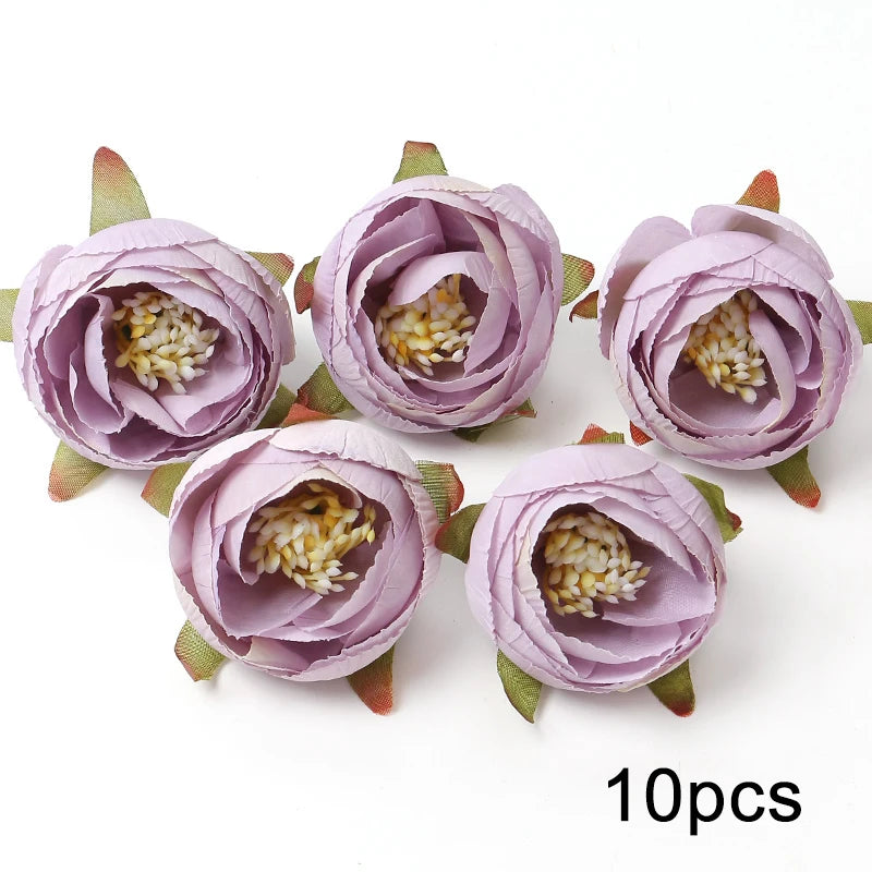 Purple Artificial Flowers Heads Silk Fake Flowers For Home Decor Party Wedding Decoration DIY Valentine's Day Gifts Accessories