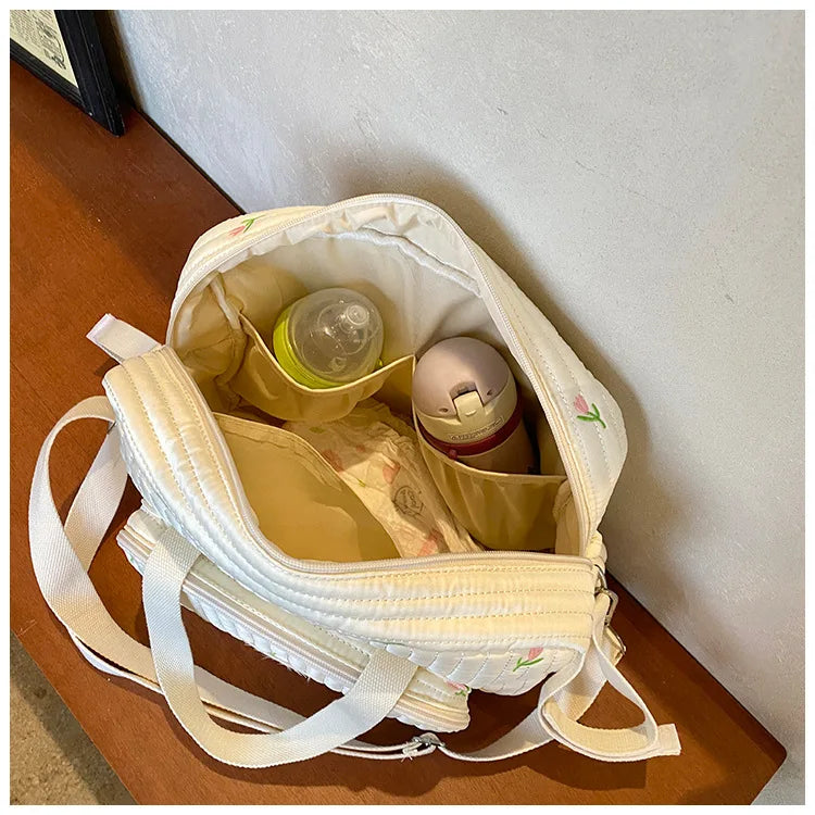 Large Mommy Bag Baby Organizer Maternity Pack Diaper Handbag Embroidered Women Shoulder Crossbody Bag Hospital Travel Mother Kid