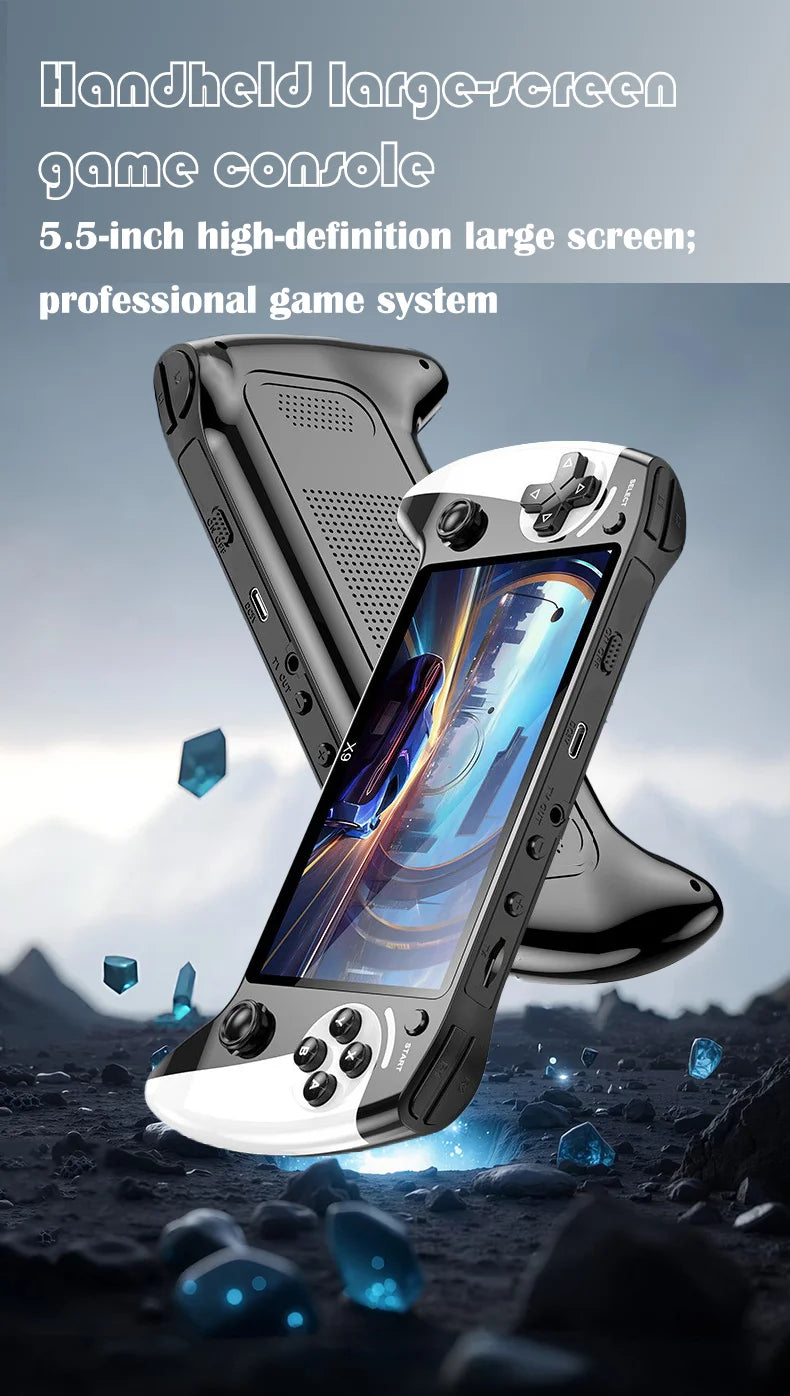 X9 portable game console, 5.5-inch HD screen, multiple languages, retro GBA Arcade video, 8 simulators with 360° non-slip joysti