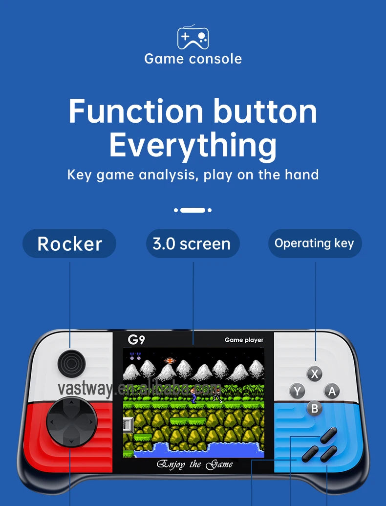 G9 Handheld Game Console 3.0 inch 666 Games 8 bit Mini Portable Retro Game Player Machine Support TV Out Gamepads
