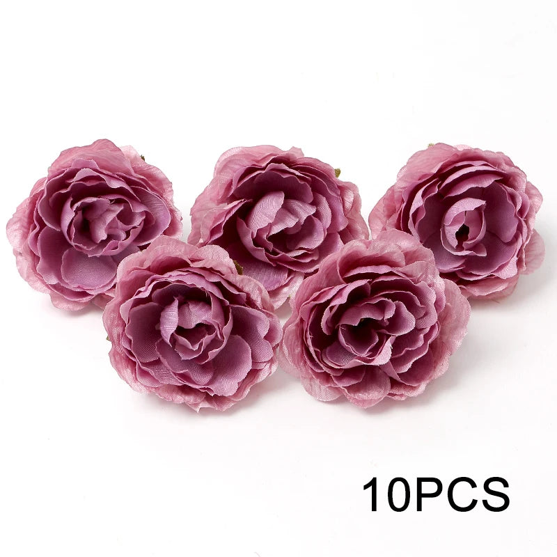 Purple Artificial Flowers Heads Silk Fake Flowers For Home Decor Party Wedding Decoration DIY Valentine's Day Gifts Accessories