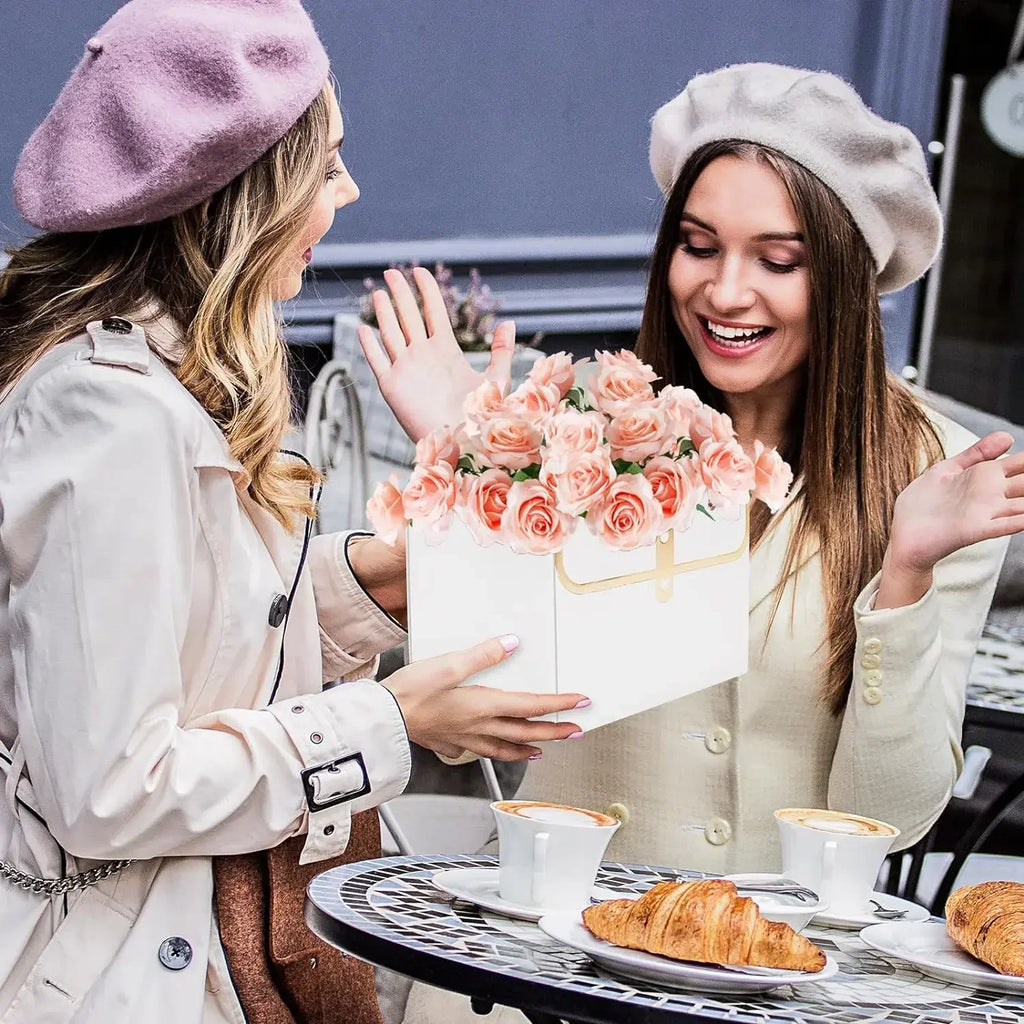 Flower Paper Gift Bags Bouquet Tote Bags Flower Packaging Box Birthday Bouquet Tote Bags Valentine's Day Gift Bags