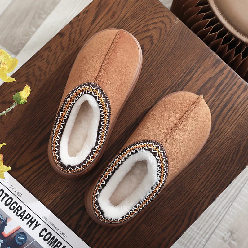 Fashion Winter Women's Slippers Boot Fuzzy Fur Anti-Slip Soft Sole Outdoor Indoor Warm Comfort House Shoes Snow Boots