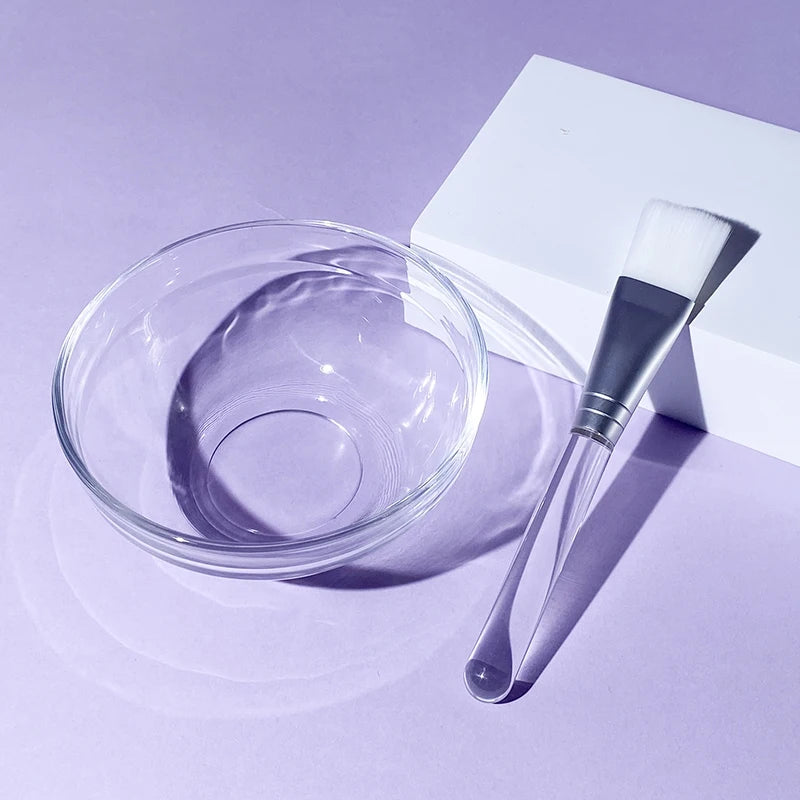 Skin Care DIY Mask Set Clear Rod Mud Mixing Bowl Spoon Set Soft Applicator Brushes for Face Deep Cleaning Portable Beauty Tools