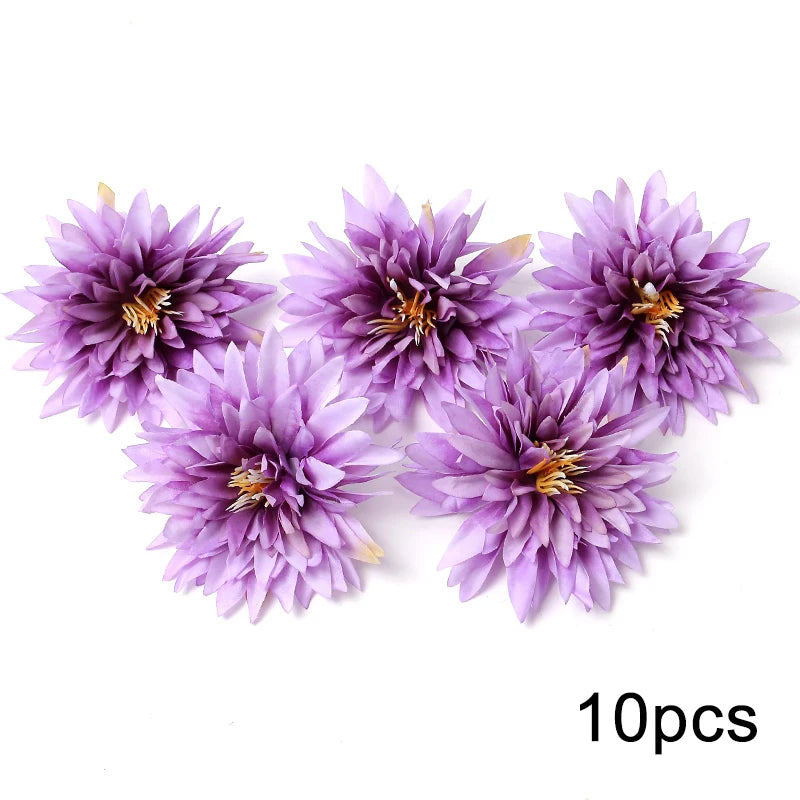 Purple Artificial Flowers Heads Silk Fake Flowers For Home Decor Party Wedding Decoration DIY Valentine's Day Gifts Accessories
