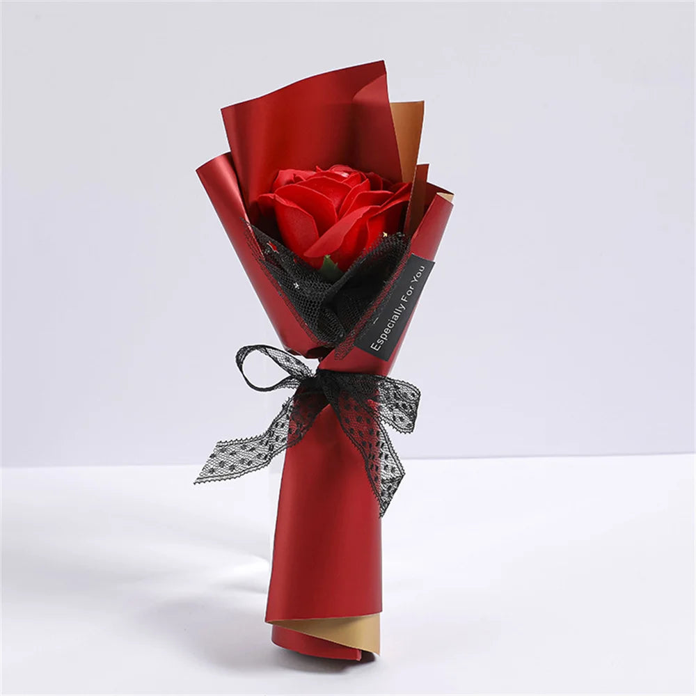 Soap Rose Bouquet Valentines Day Gift for Friends Wedding Bouquet Home Decorations Rose Flower Bouquet Hands Wedding Party Gifts