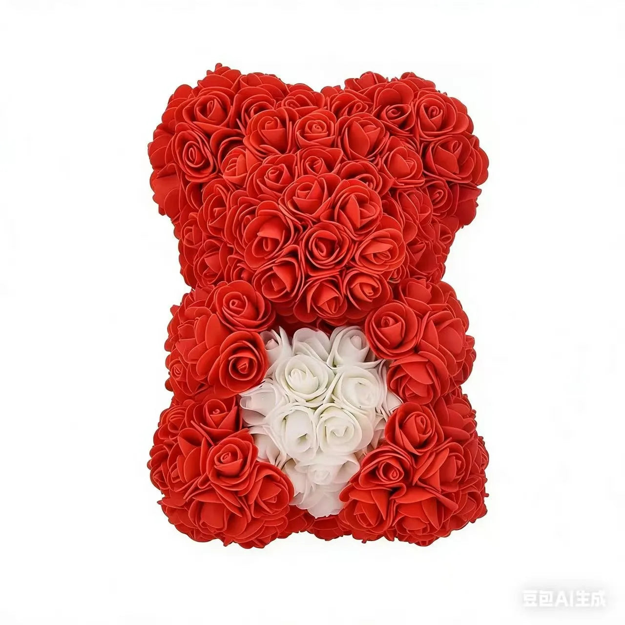 25cm Artificial Teddy Rose Flower Bear with Box Romantic Valentines Day Gift Girlfriend Women Anniversary Wedding Party Supplies