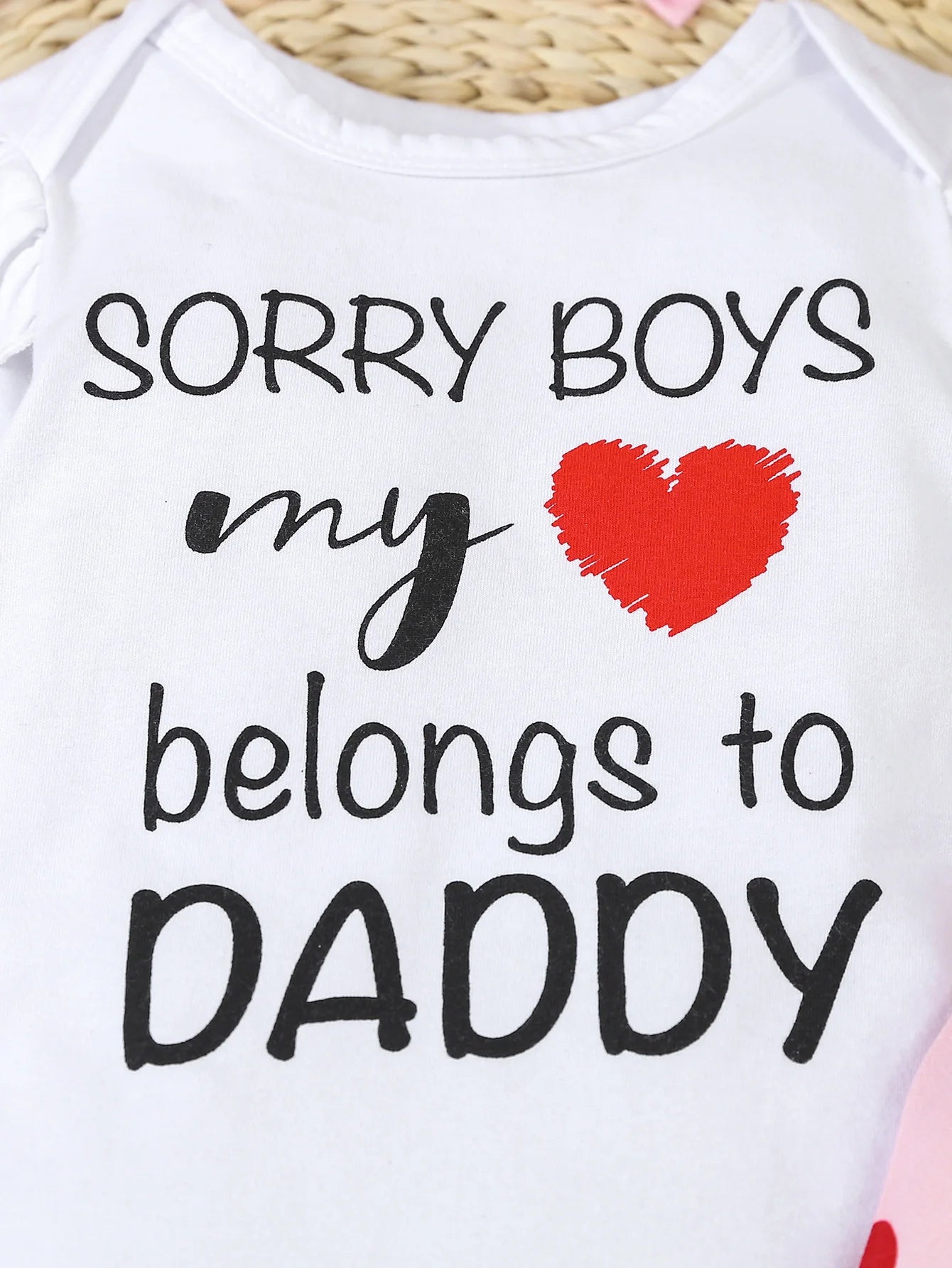 Newborn Baby Girl Clothing Set Letter Print Jumpsuit Heart Bell-bottoms  Headband 3pcs Toddler Baby Girl Clothes Valentine's Day