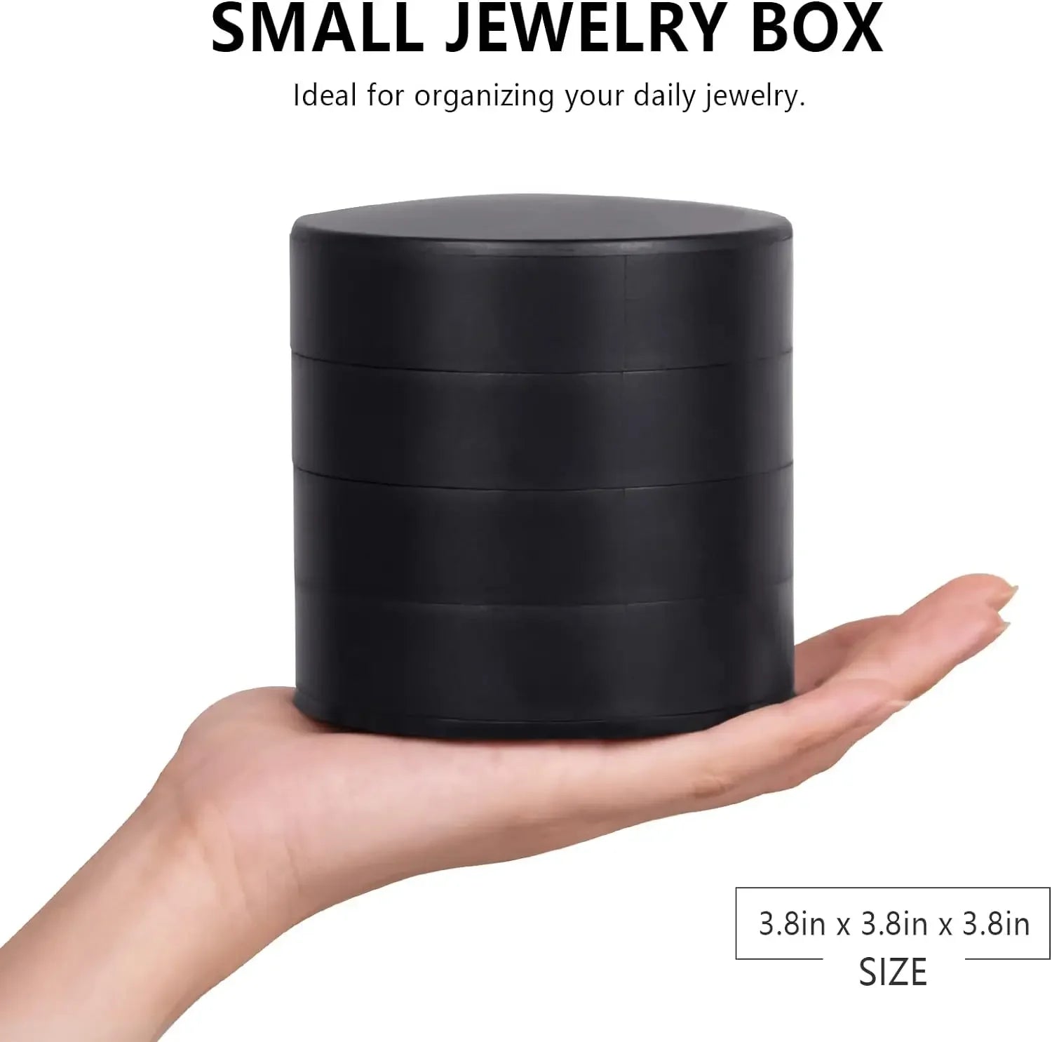 4 Layers Rotating Jewellery Storage Box Women Necklace Desk Organizer Earring Holder Travel with Lid for Ring Bracelet  Storage
