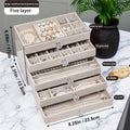 5-layer jewelry box, velvet drawer tray, transparent jewelry storage box, elegant jewelry display box