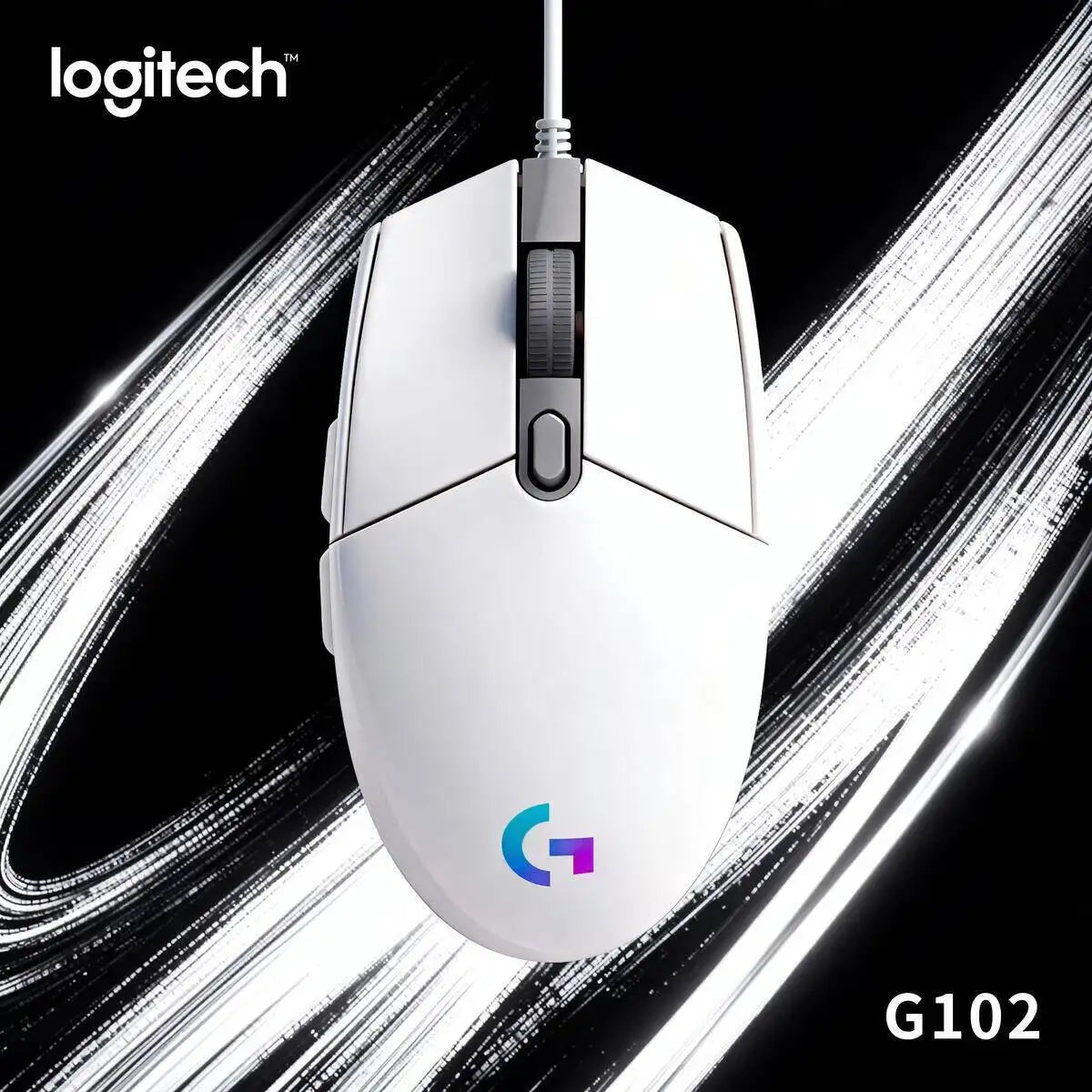 Logitech G102 Wired Mouse for Gamers, 8000 DPI Precision Sensor, 6 Macro Buttons, RGB Light, 10M Click Durability