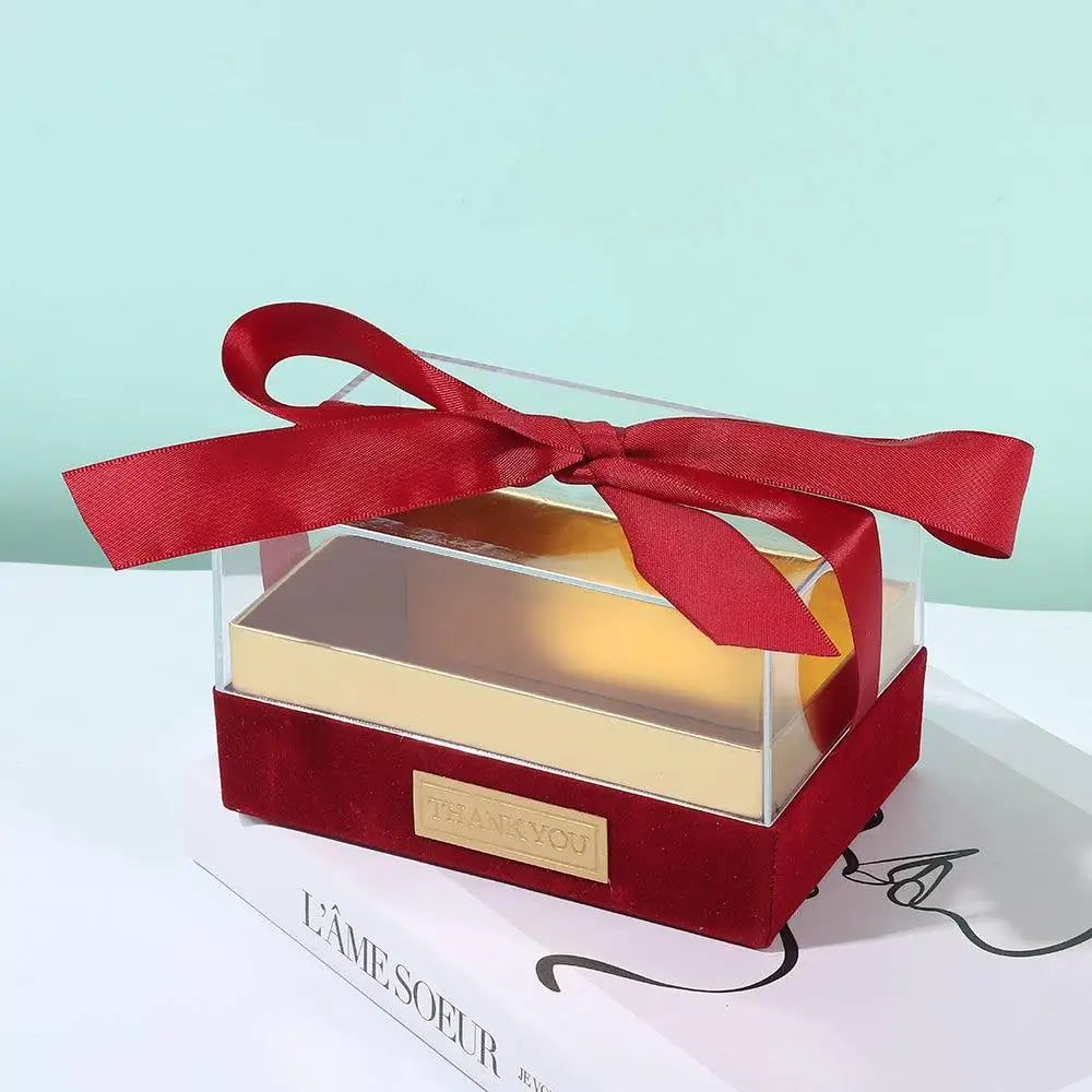 Birthday Party Transparent Wedding Hand Gift Box Acrylic Light Luxury Bow Present Box Valentine's Day Gift Box