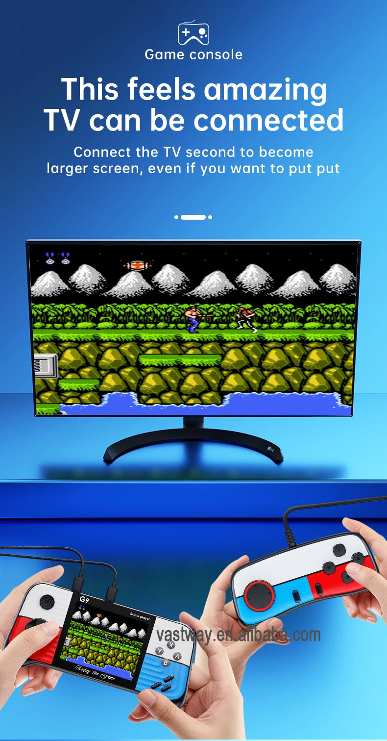 G9 Handheld Game Console 3.0 inch 666 Games 8 bit Mini Portable Retro Game Player Machine Support TV Out Gamepads