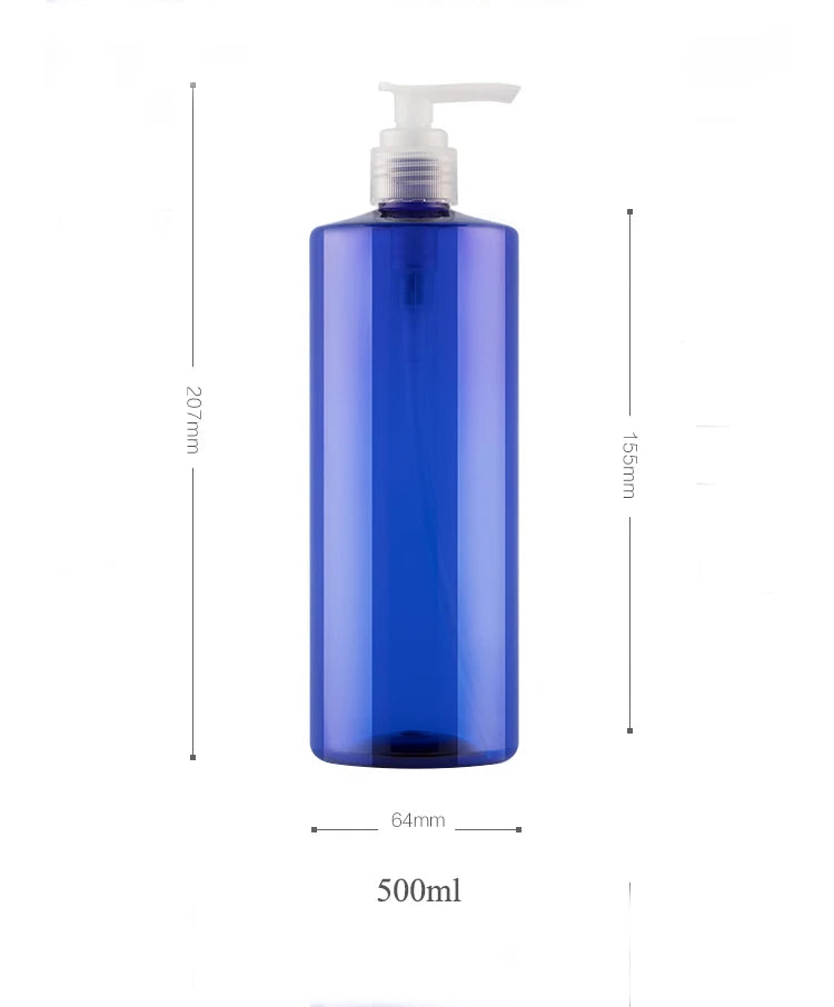 10pcs 120ML 200ML 250ML Empty Plastic Bottle With Pump Lid 500ML Cosmetic Refillable Bottle Shampoo Pump PET Bottle JX072-10