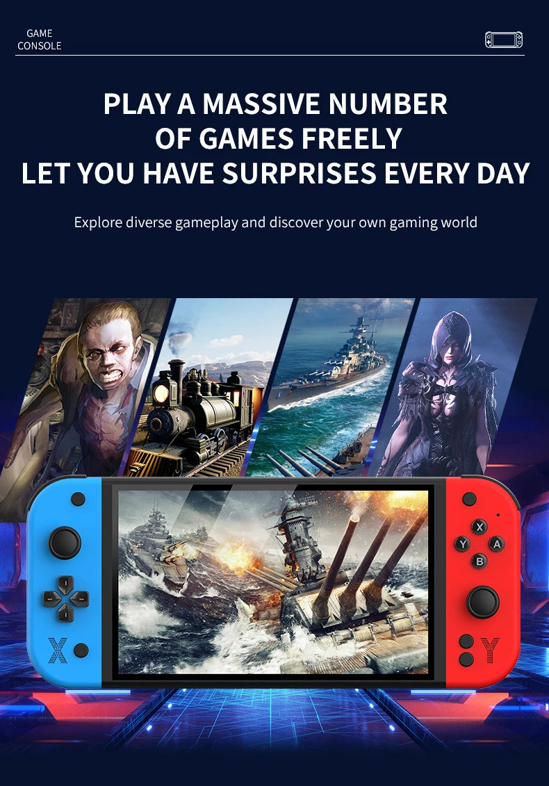 G90 7-inch 64GB 4000mAh portable handheld game console arcade suitable for PSP/PS1 retro TV game controller boys' gift