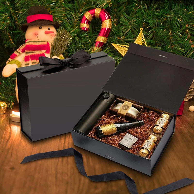 Magnetic Gift Box Kit With Lafite Grass And Greeting Cards Multiple Color Sizes Party Valentine's Day Gifts Folding Box TMZ