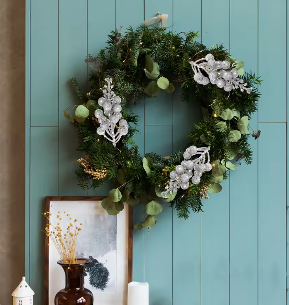 10Pcs Glitter Christmas Decoration Artificial Berrys Xmas Tree Hanging Home Flower Bouquets Decor DIY Wreath Gift Accessories