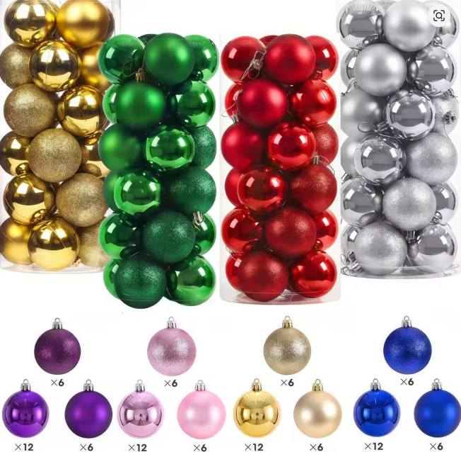 1Box 3/4cm Christmas Balls Christmas Tree Ornaments Xmas Hanging Tree Pendants Home Party Christmas Tree Decor New Year Gifts