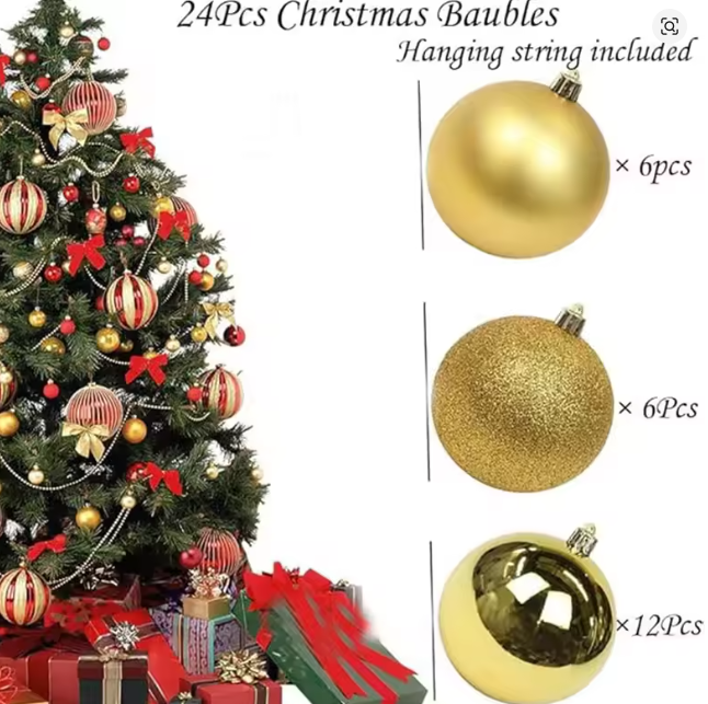 36pcs Christmas Ball Christmas Tree Decoration Ornaments for Home Decor Halloween New Year 2026 Navidad Pendant Ball Accessories