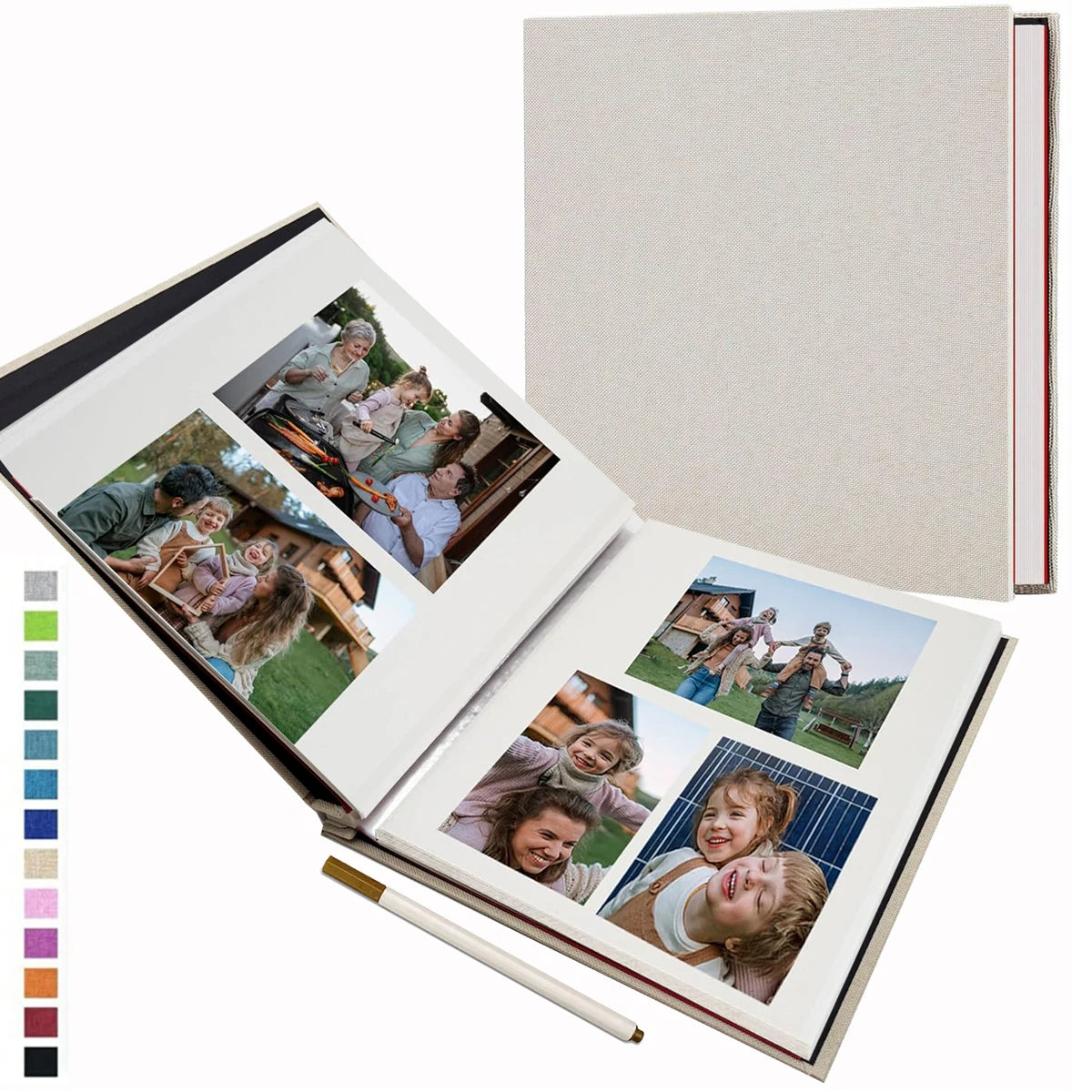 1pc Linen Photo Album Self Adhesive Scrapbook Album for 2x3 4x6 5x7 8x10 Pictures DIY Photo Book Birthday Gifts for Women Mom