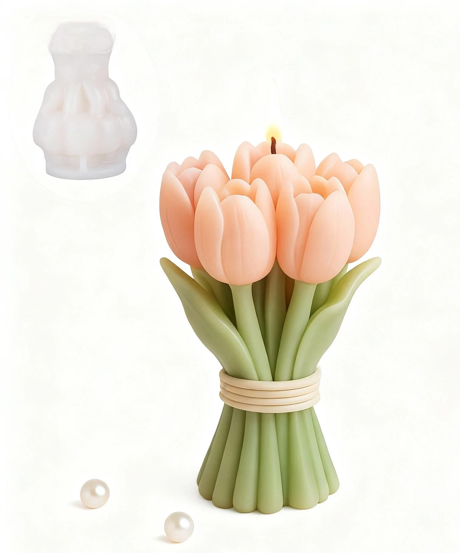 Valentine's Day Gift Tulip Bouquet Silicone Mold DIY Flowers Aroma Candle Molds Handmade Soap Candle Making Supplies