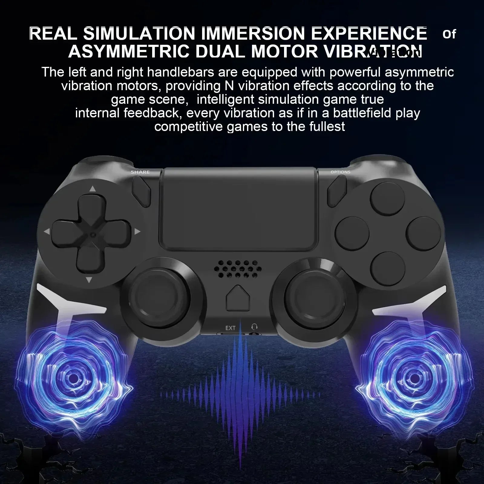 GAMINJA Wireless Gamepad with 6-Axis Gyroscope Dual Vibration Touch Pad - Bluetooth Controller for PS4 PS3 Console And PC