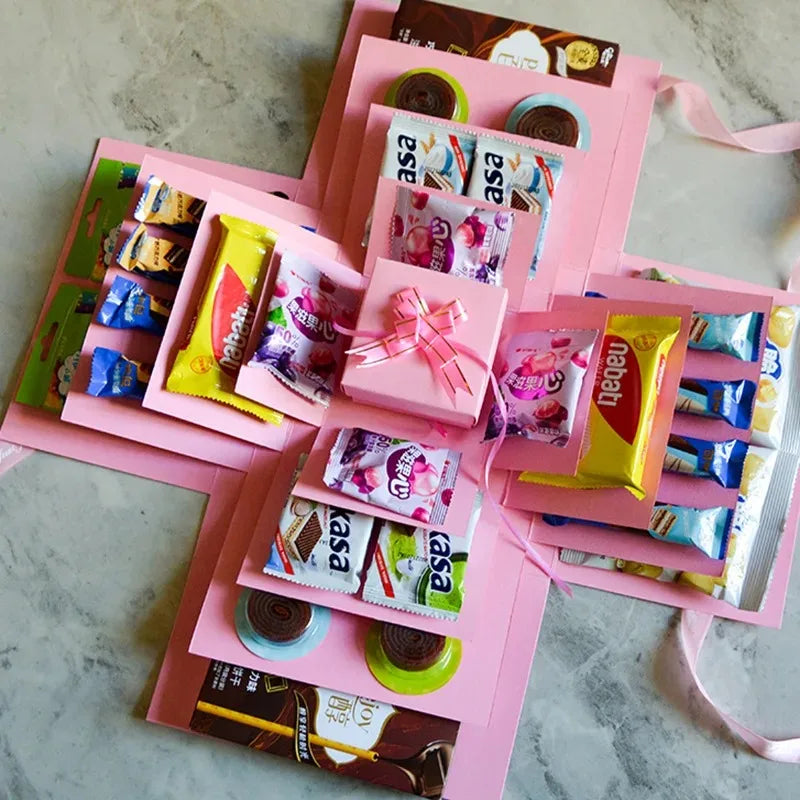 Create a Unique Surprise Explosion Box for Valentine's Day DIY Gifts with Memories of Wedding and Birthday Anniversaries