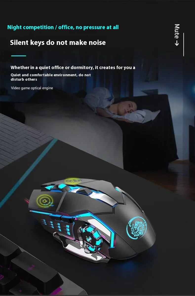 Rechargeable Wireless Mouse Gaming Computer Silent Bluetooth Mouse USB Mechanical E-Sports Backlight PC Gamer Mouse For Computer