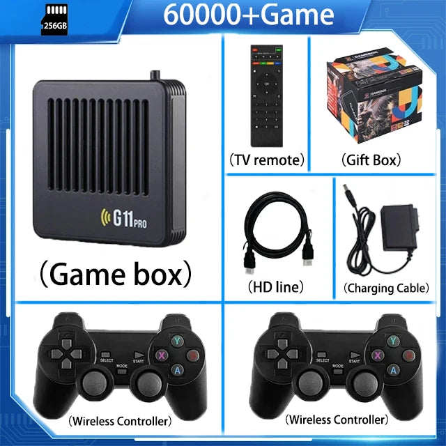 Video Game Console G11 Pro Built-in 60000 Game 4K HD 2.4G 256GB Wireless Controller Emuelec4.3 S905X2 Dual System Family Gamebox