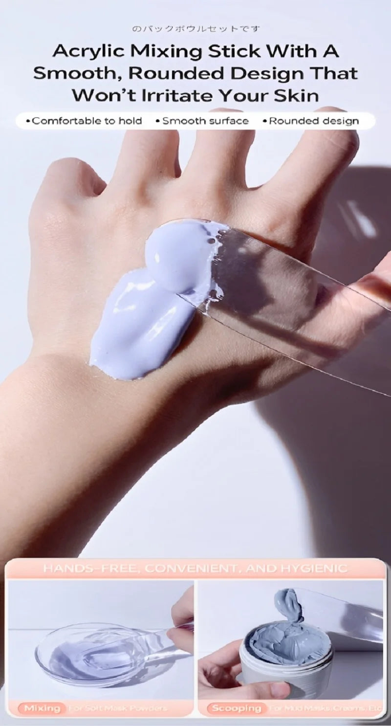 Skin Care DIY Mask Set Clear Rod Mud Mixing Bowl Spoon Set Soft Applicator Brushes for Face Deep Cleaning Portable Beauty Tools