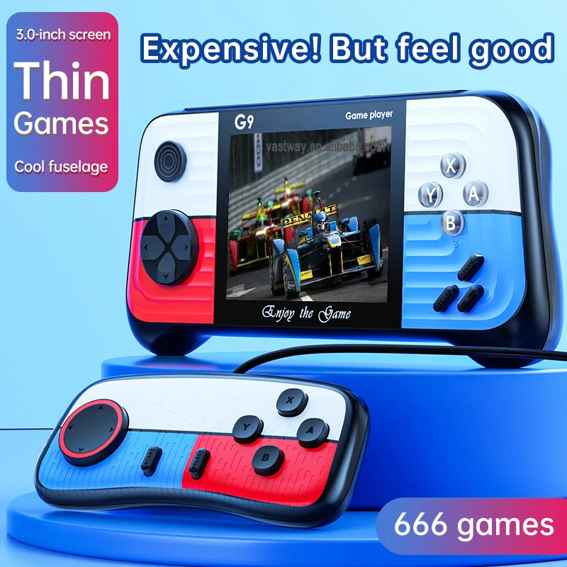 G9 Handheld Game Console 3.0 inch 666 Games 8 bit Mini Portable Retro Game Player Machine Support TV Out Gamepads