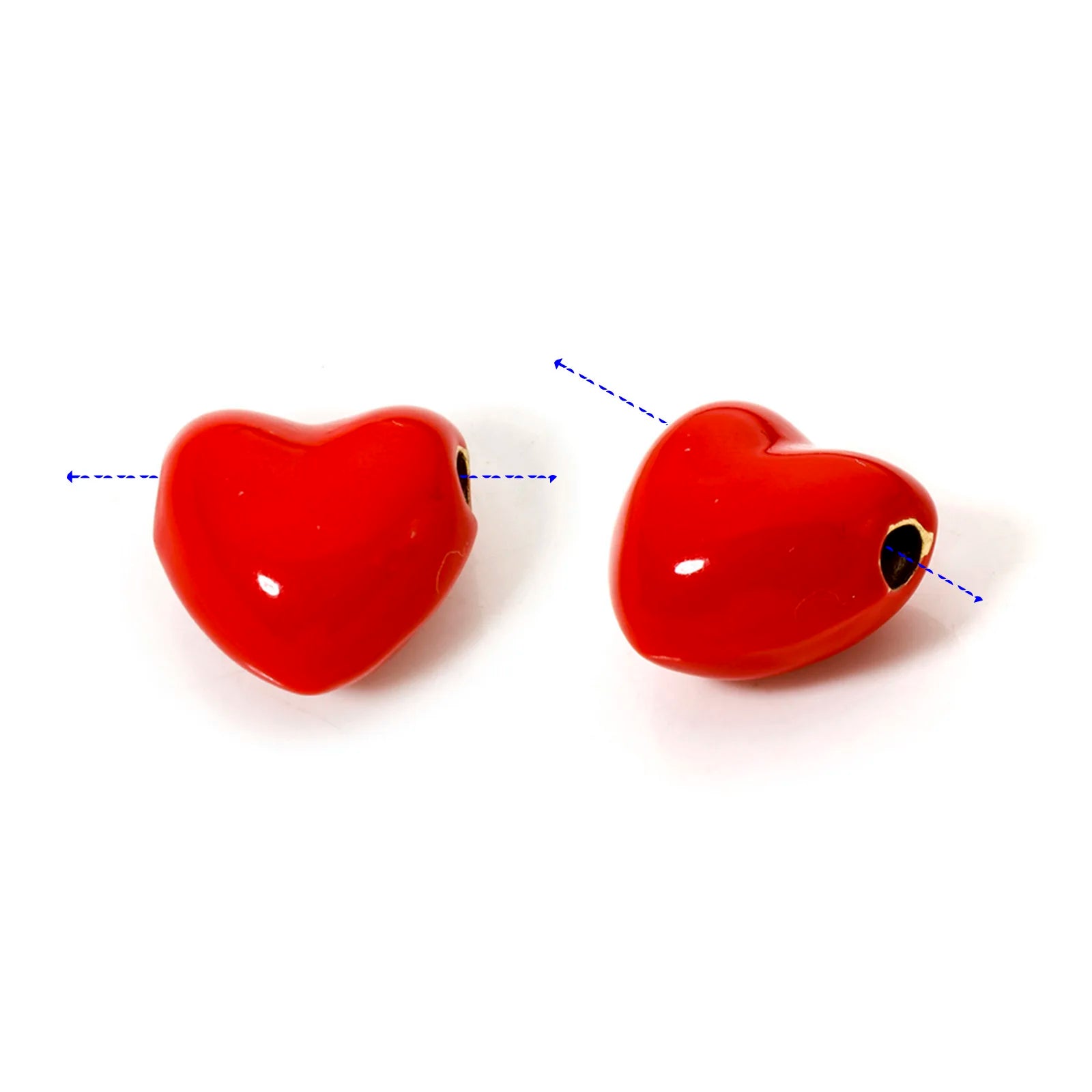 2pcs Brass Charms Valentine's Day Red Heart Enamel Pendants For Women Wedding Party DIY Necklace Earrings Jewelry Findings Gift