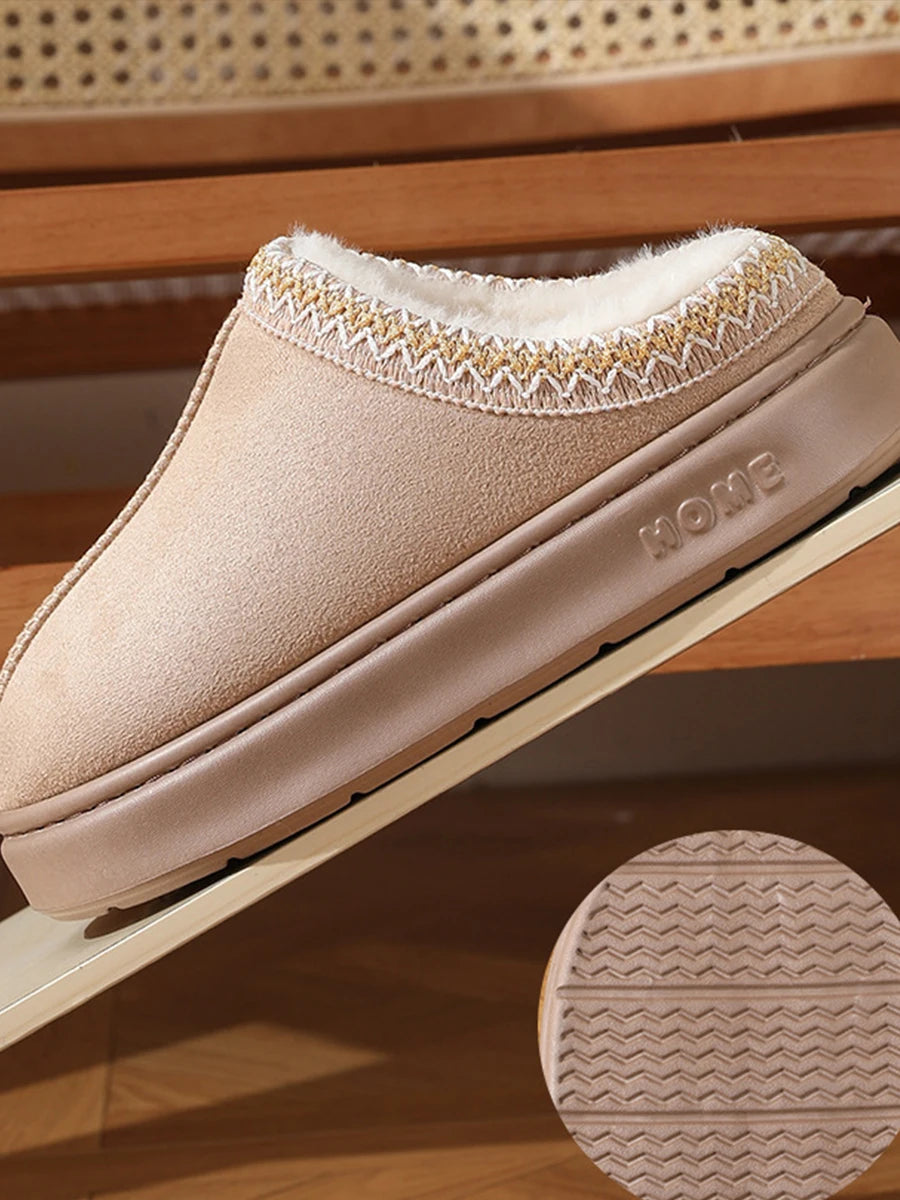 Fashion Winter Women's Slippers Boot Fuzzy Fur Anti-Slip Soft Sole Outdoor Indoor Warm Comfort House Shoes Snow Boots