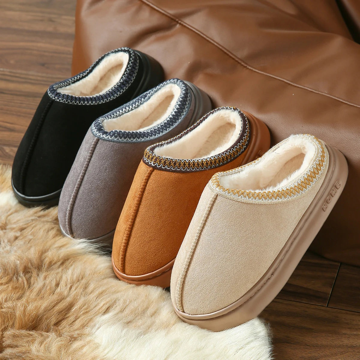 Fashion Winter Women's Slippers Boot Fuzzy Fur Anti-Slip Soft Sole Outdoor Indoor Warm Comfort House Shoes Snow Boots