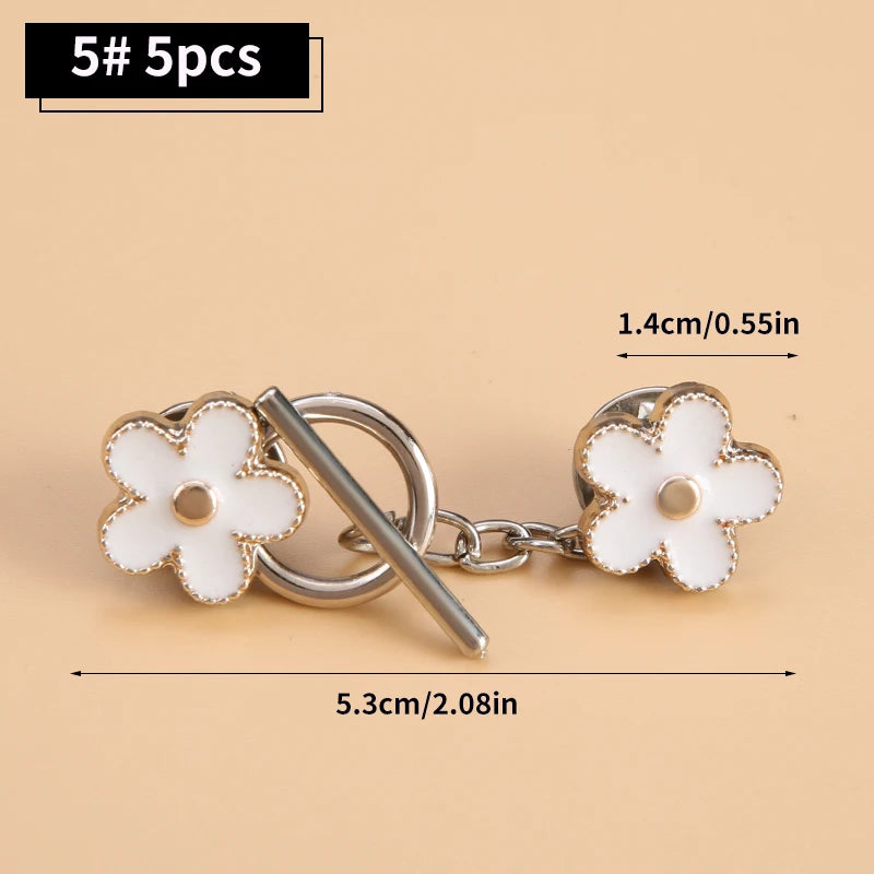 5sets Metal OT Button Up Clothes With No Sewing, Mother Button Up, Coat, Sweater, Cardigan, Women's Decorative Brooch Button