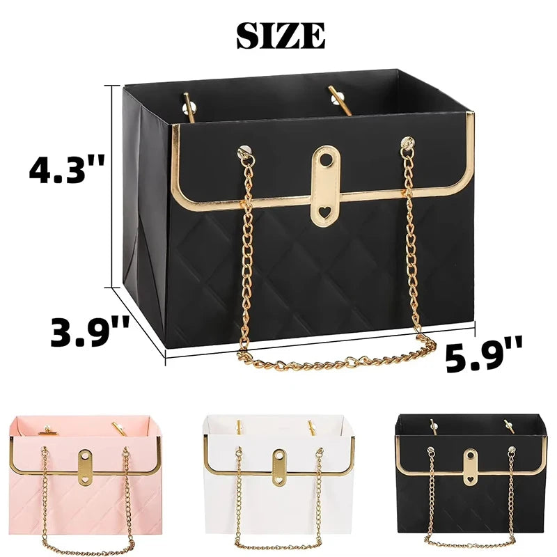 Flower Paper Gift Bags Bouquet Tote Bags Flower Packaging Box Birthday Bouquet Tote Bags Valentine's Day Gift Bags