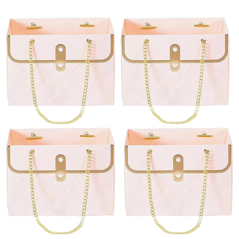 Flower Paper Gift Bags Bouquet Tote Bags Flower Packaging Box Birthday Bouquet Tote Bags Valentine's Day Gift Bags