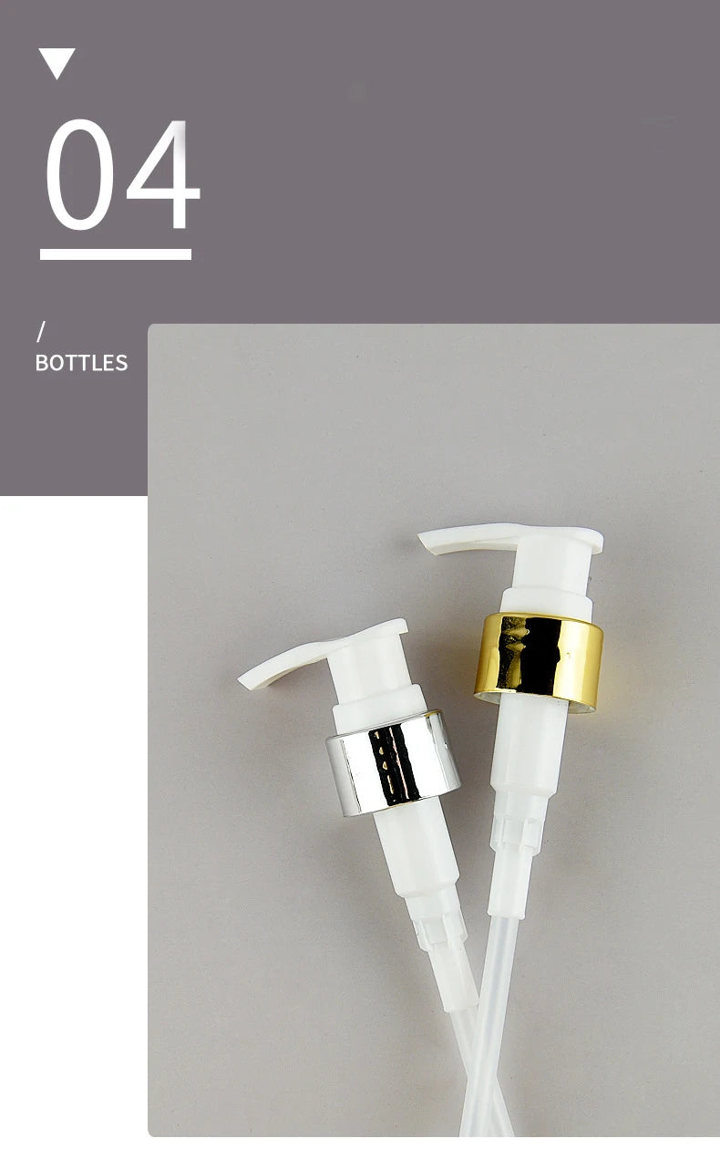 10pcs 120ML 200ML 250ML Empty Plastic Bottle With Pump Lid 500ML Cosmetic Refillable Bottle Shampoo Pump PET Bottle JX072-10