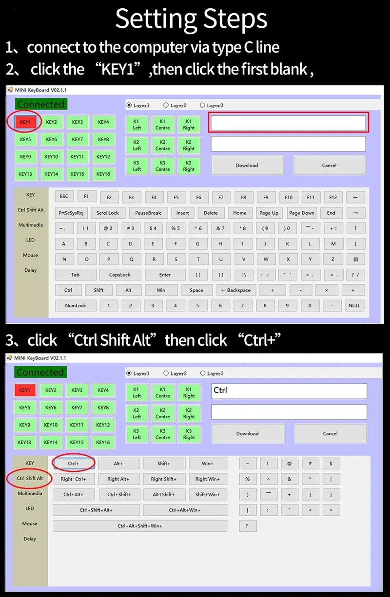 USB Mechanical Keyboard Gamer 3Keys Macro Custom Keyboard RGB Gaming Custom Programming Knob Mini Keyboard Keypads For Photoshop