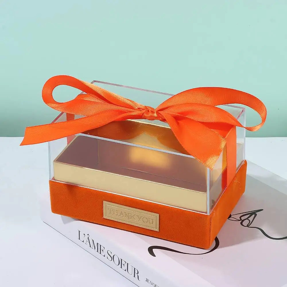 Birthday Party Transparent Wedding Hand Gift Box Acrylic Light Luxury Bow Present Box Valentine's Day Gift Box