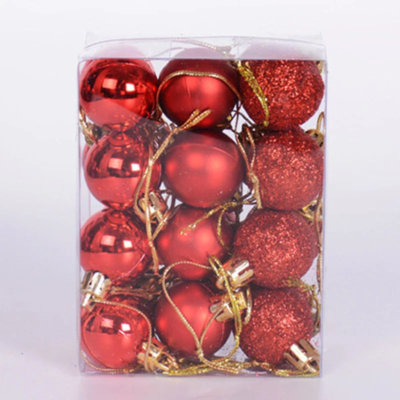 24pcs Christmas Balls Christmas Tree Ornaments Ball Xmas Hanging Tree Pendants Home Party Decor New Year Gift Noel Navidad