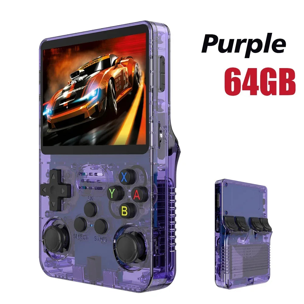 R36S Retro Handheld Game Console with ARKOS System 3.5IPS 128GB/64GB  Storage Preloaded Games Portable Gift for Boys & Gamers