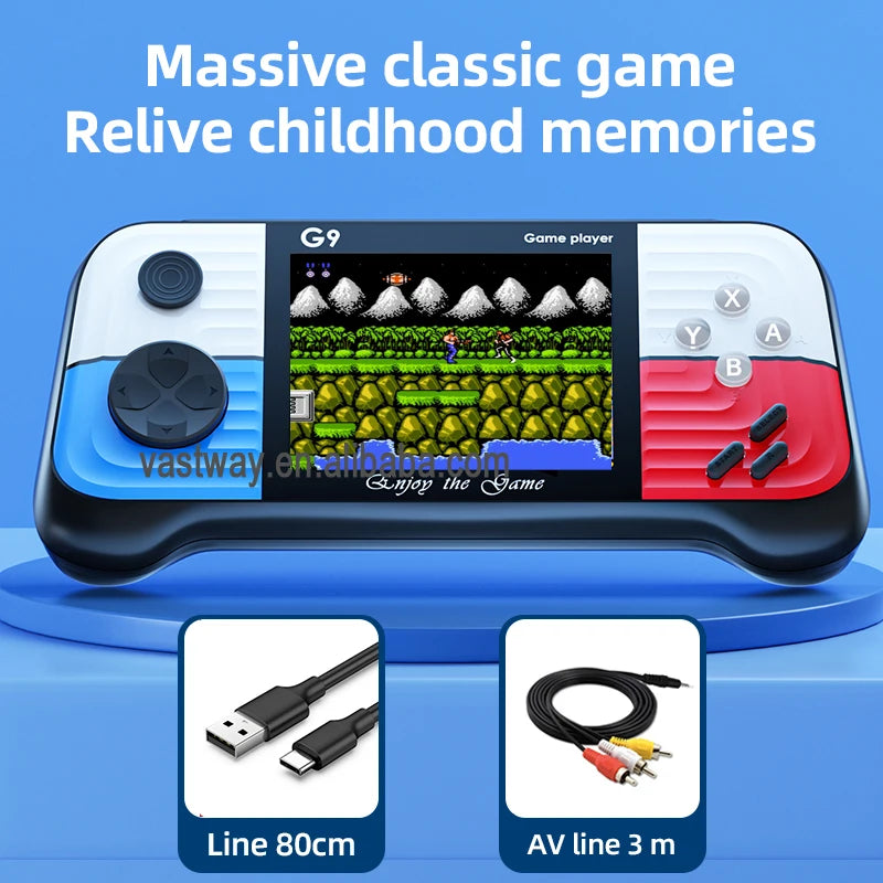 G9 Handheld Game Console 3.0 inch 666 Games 8 bit Mini Portable Retro Game Player Machine Support TV Out Gamepads