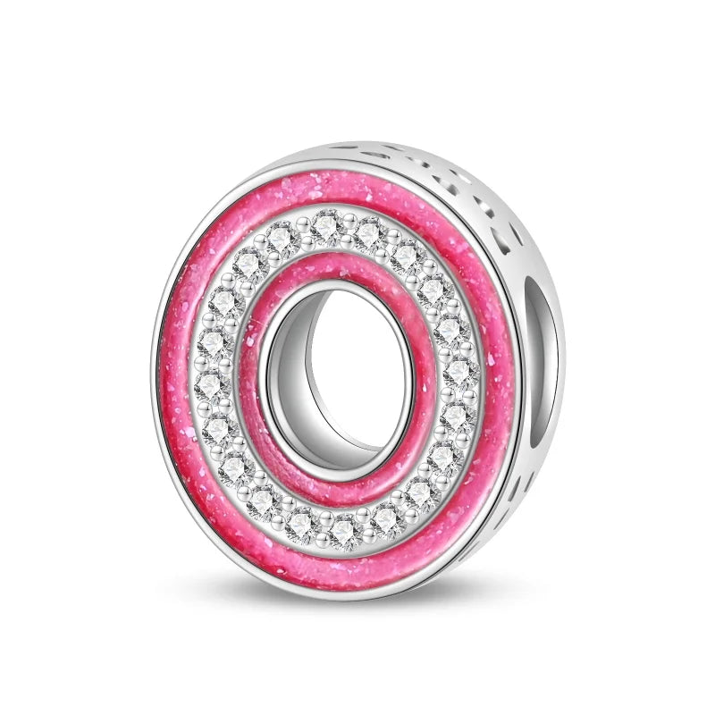 Hot Sale 925 Sterling Silver Pink 26 Letters Valentine's Day Gift Beads Suitable For Pan 925 Original Bracelet Diy Birthday