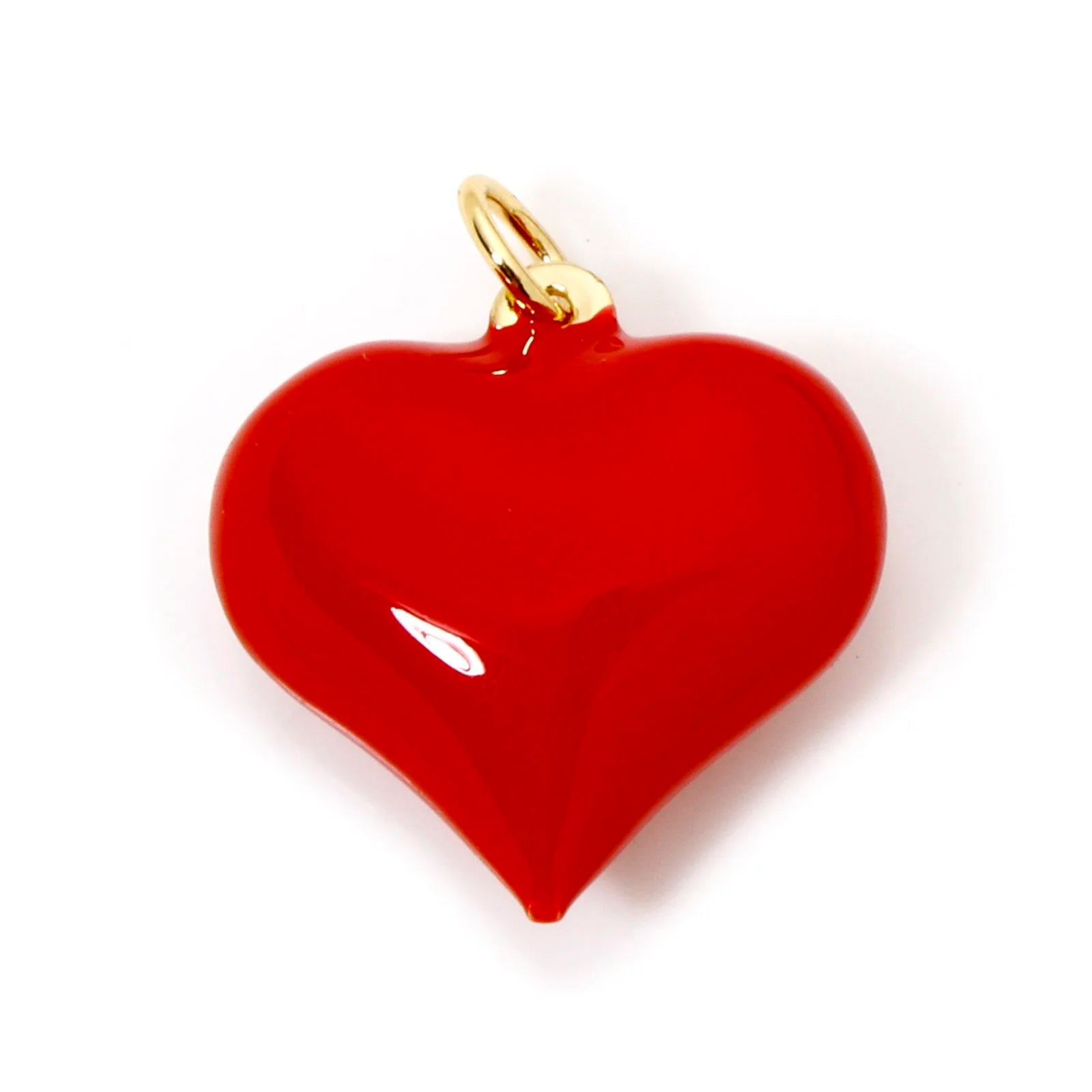 2pcs Brass Charms Valentine's Day Red Heart Enamel Pendants For Women Wedding Party DIY Necklace Earrings Jewelry Findings Gift