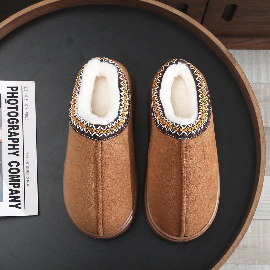 Fashion Winter Women's Slippers Boot Fuzzy Fur Anti-Slip Soft Sole Outdoor Indoor Warm Comfort House Shoes Snow Boots