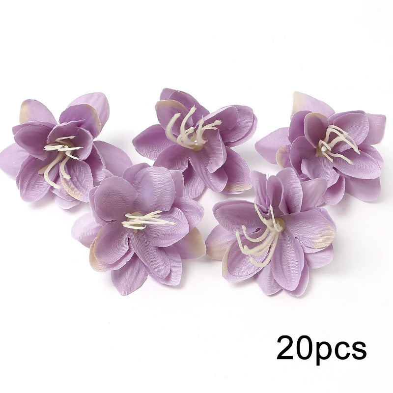 Purple Artificial Flowers Heads Silk Fake Flowers For Home Decor Party Wedding Decoration DIY Valentine's Day Gifts Accessories