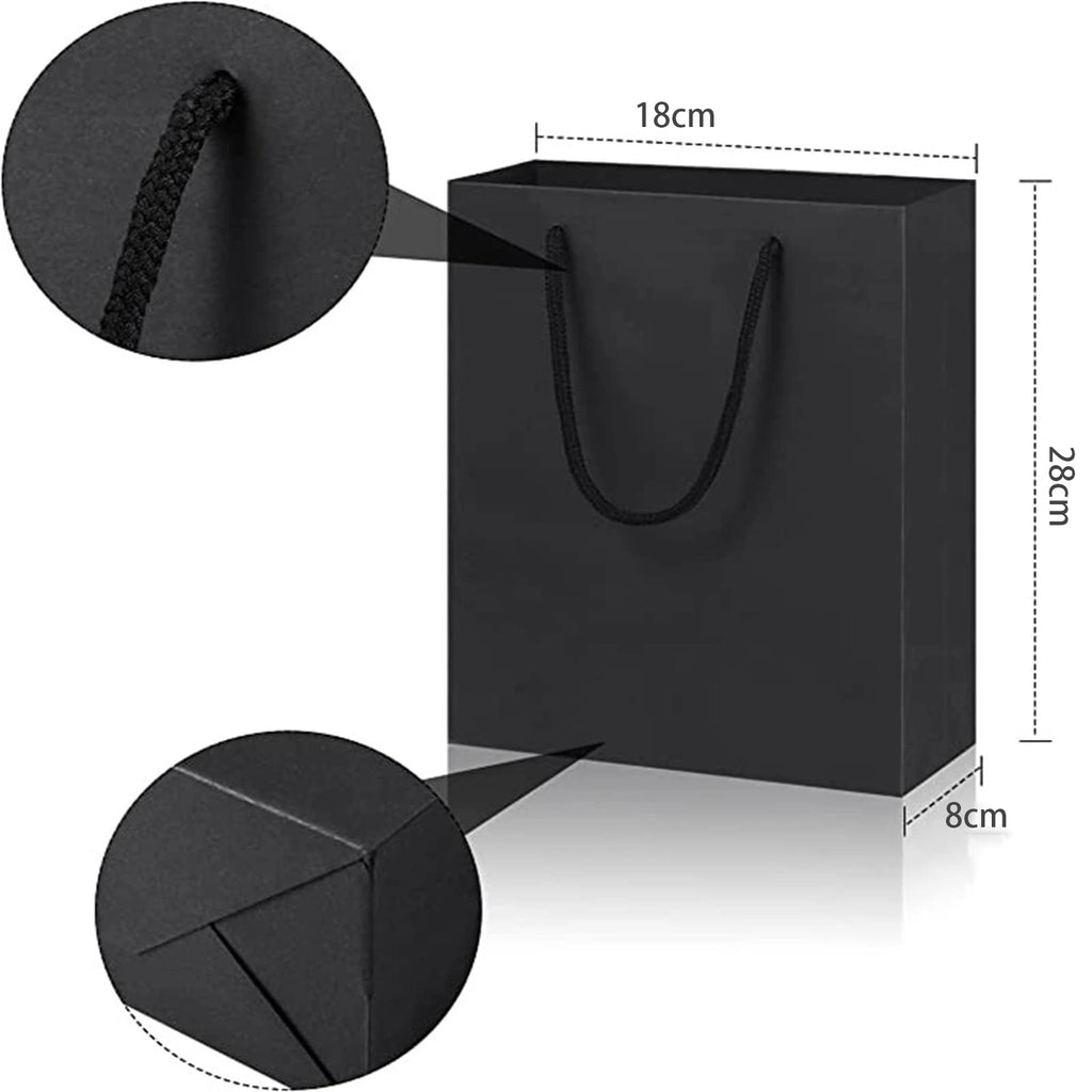 3pcs Black Magnetic Gift Box with Lid Ribbons Paper Bags Shredded Paper Filler for Valentine's Day Presents Packaging Box